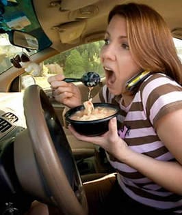 Eating while driving